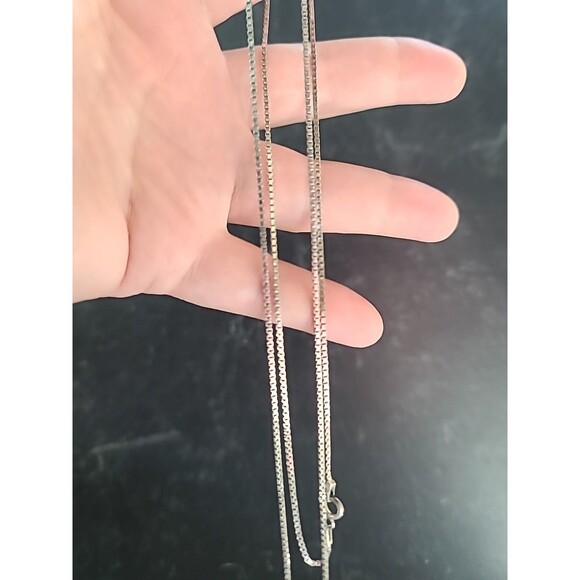 Extra Long 925 Sterling Silver Box Chain Necklace Vintage Italy - Picture 2 of 10